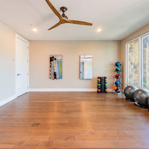 yoga mats in workout studio